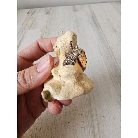 Vintage Nicole sayre cherub angel ornament fairy glitter sparkle Xmas decor tree - Picture 3 of 14